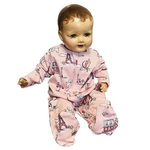 Vintage American Character 22 Inch Composition Crying Baby Doll 1920s-30s + Toy